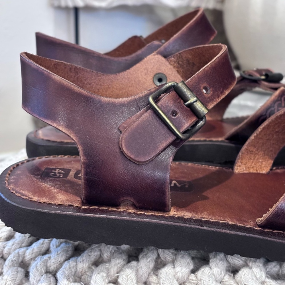 Bosa Bodrum ElYapımı Men's Handmade Leather SZ 45 (11-11.5 US) Brown Sandals EUC - Picture 8 of 16